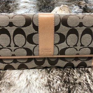 Coach Signature Logo Trifold Wallet